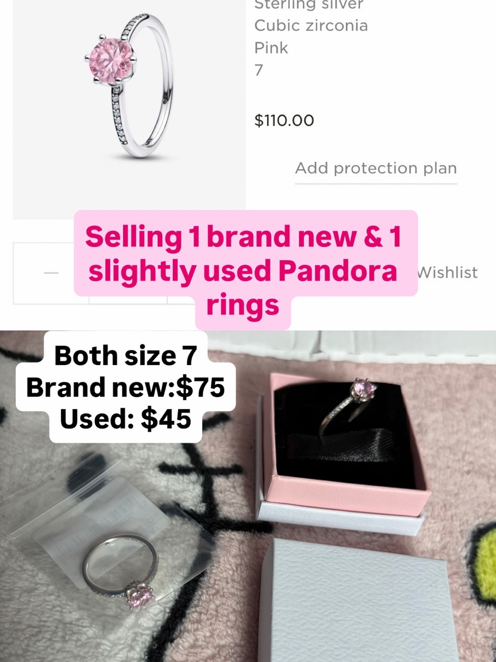 Pandora pink ring